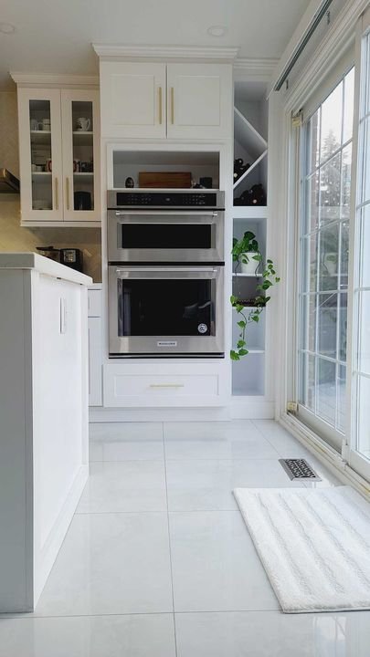 Double wall-oven cabinet, Shaker White cabinets by Canada Kitchens